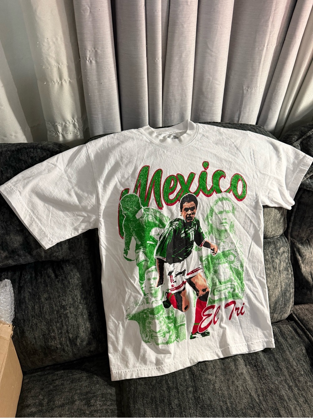 Mexico El Tri Graphic Soccer Tee - Blanco from the 1998 World Cup era
